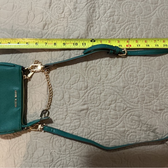 Anne Klein Teal Mini Crossbody with Gold Chain - Picture 8 of 11